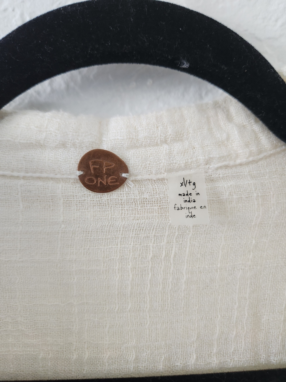Free People One Mila Button Down Shirt in Cream Color - Picture 8 of 12